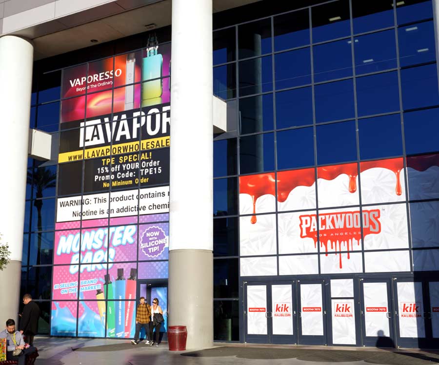 Expo doorfront with sponsorship signage