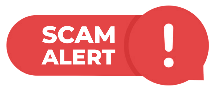 alert icon with scam!text